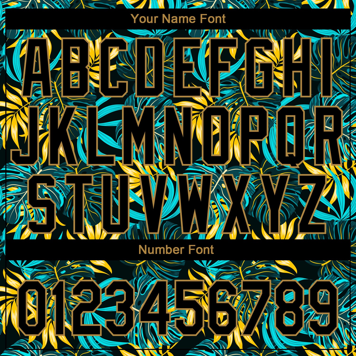 Custom Black Old Gold 3D Pattern Design Hawaii Tropical Palm Leaves Authentic Baseball Jersey