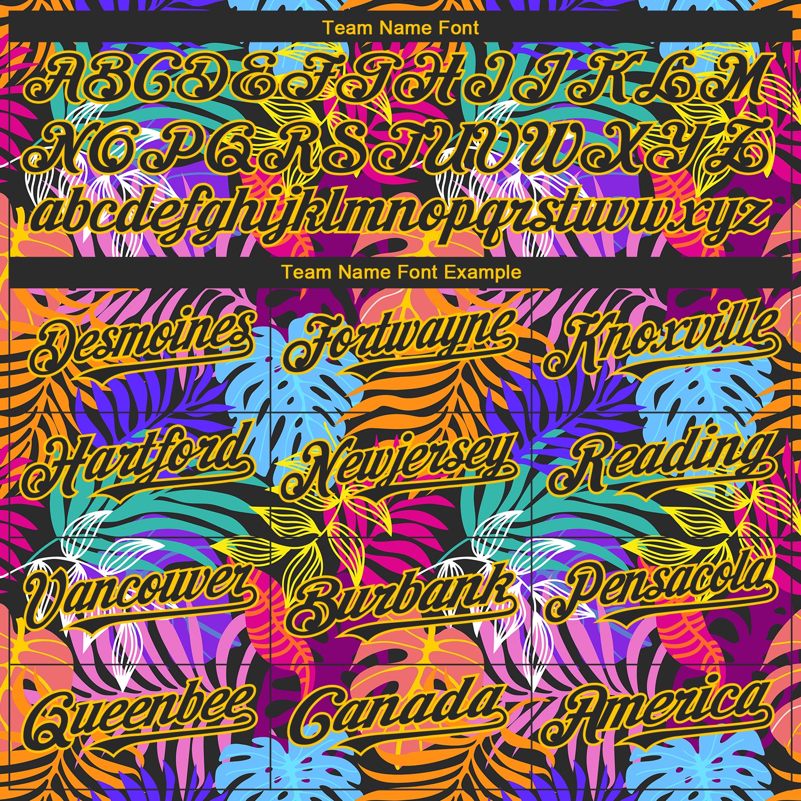 Custom Black Yellow 3D Pattern Design Hawaii Tropical Palm Trees Authentic Baseball Jersey