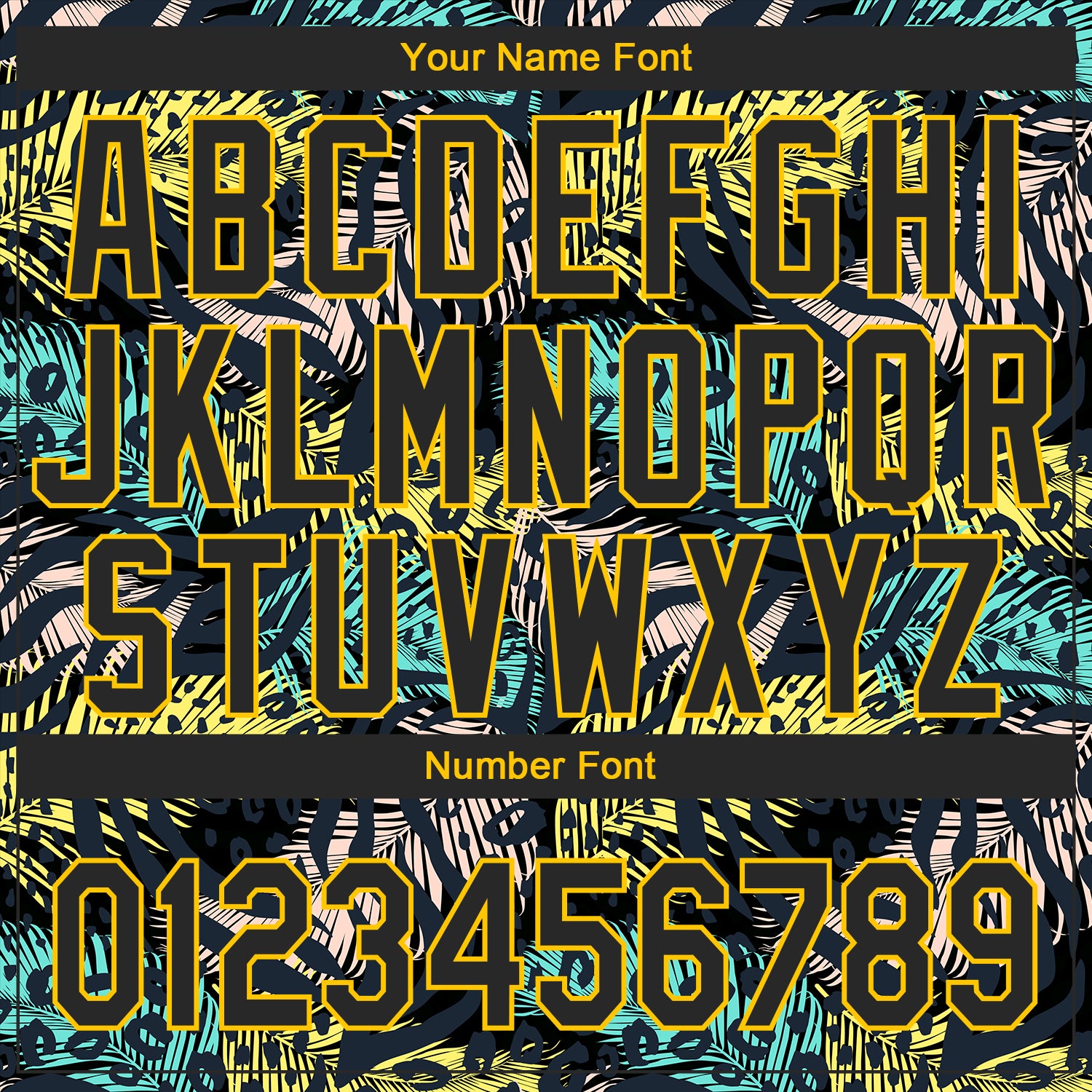 Custom Black Yellow 3D Pattern Design Hawaii Tropical Palm Leaves With Animal Print Authentic Baseball Jersey