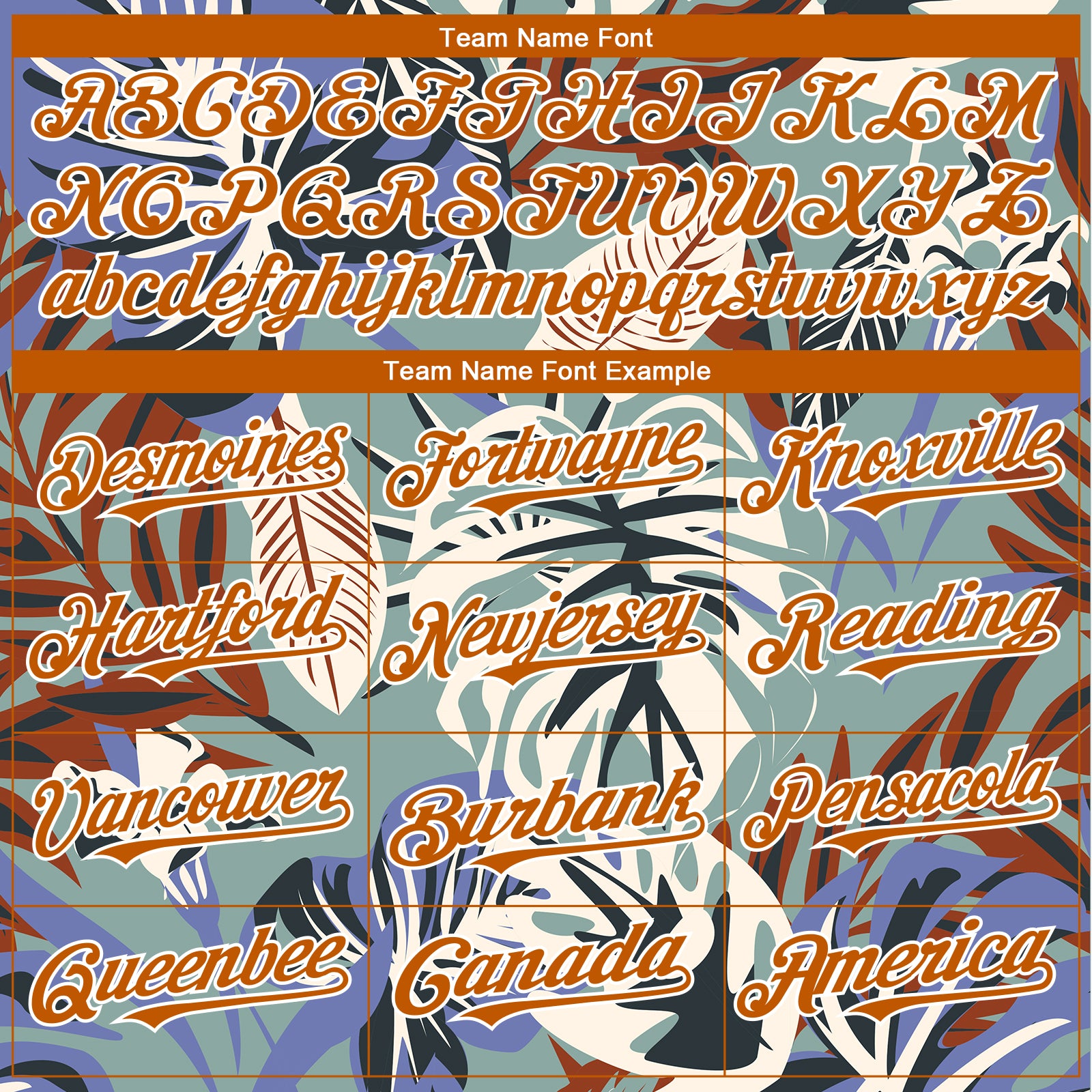 Custom Teal Texas Orange-White 3D Pattern Design Hawaii Tropical Palm Leaves Authentic Baseball Jersey