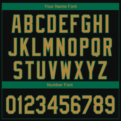 Custom Black Old Gold-Kelly Green 3D Boston City Edition Fade Fashion Authentic Baseball Jersey