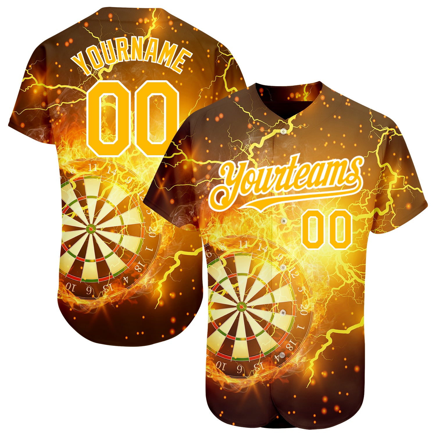 Custom Gold Gold-Black 3D Pattern Design Authentic Baseball Jersey Discount