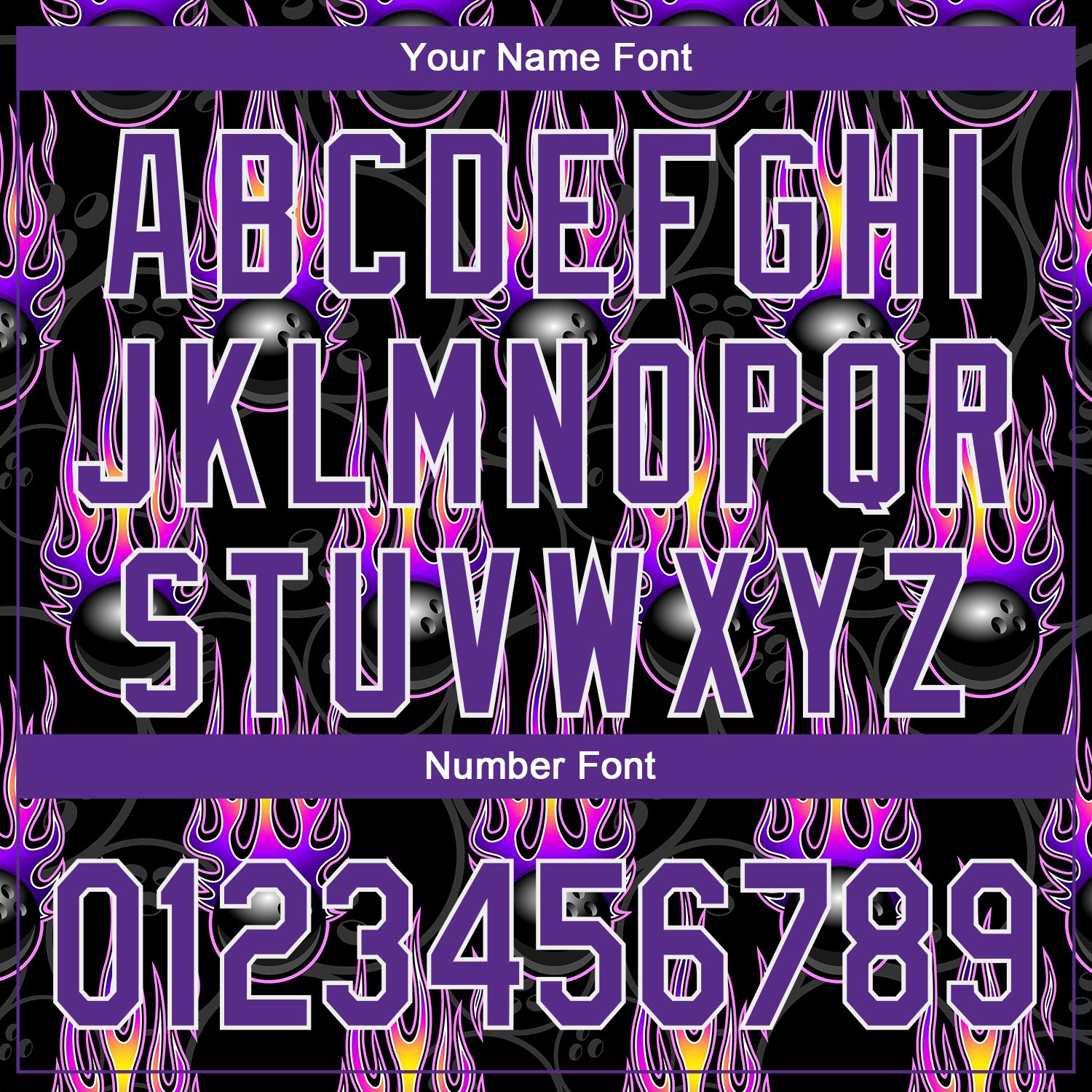 Custom Black Purple-White 3D Pattern Design Bowling Ball With Hotrod Flame Authentic Baseball Jersey