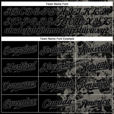 Custom Black Steel Gray 3D Skull Fashion Authentic Baseball Jersey