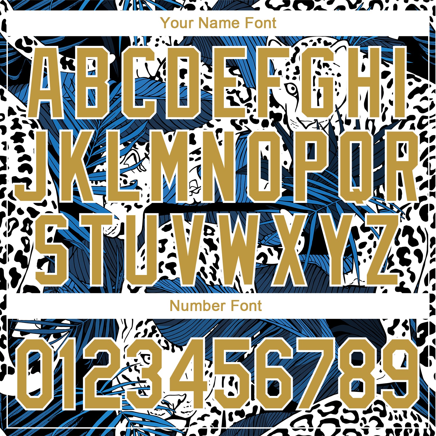 Custom Stitched Navy Old Gold-White 3D Pattern Design Leopard And Tropical Plants Sports Pullover Sweatshirt Hoodie