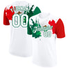 Custom White Kelly Green-Red 3D Mexico Splashes Performance T-Shirt