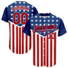 Custom Royal Red-White 3D American Flag Authentic Baseball Jersey