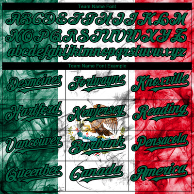 Custom White Red Kelly Green-Black 3D Mexican Flag Authentic Baseball Jersey