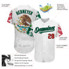 Custom White Red Kelly Green-Black 3D Mexican Flag Grunge Design Authentic Baseball Jersey