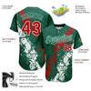 Custom Kelly Green Red-White 3D Mexico Authentic Baseball Jersey