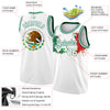 Custom White Kelly Green-Red 3D Mexican Flag Splashes Authentic Basketball Jersey