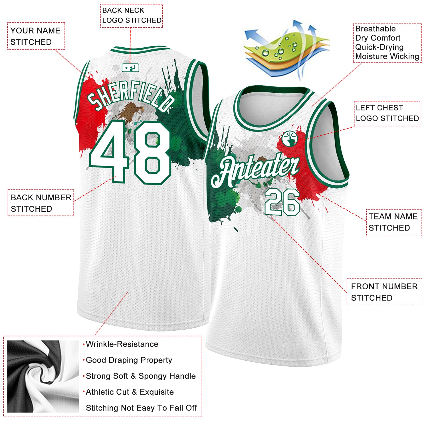 Basketball Jersey Design Uniform Polyester Quick-dry