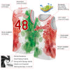 Custom Kelly Green Red-White 3D Mexico Watercolored Splashes Grunge Design Authentic Basketball Jersey