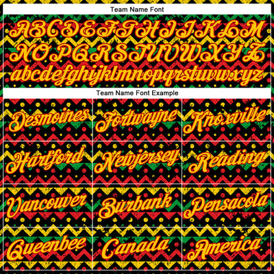 Custom Black Yellow-Red 3D Pattern Design Black History Month Performance T-Shirt