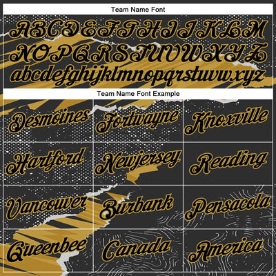 Custom Stitched Black Old Gold 3D Pattern Design Torn Paper Style Sports Pullover Sweatshirt Hoodie