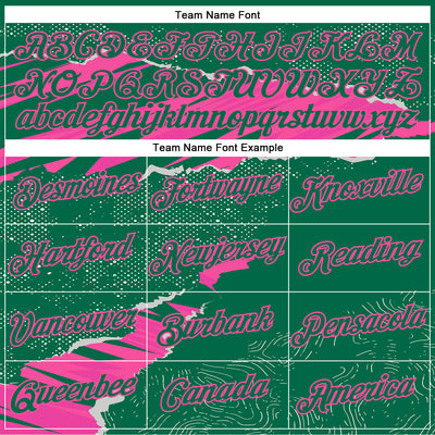 Custom Stitched Kelly Green Pink 3D Pattern Design Torn Paper Style Sports Pullover Sweatshirt Hoodie