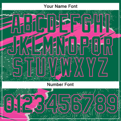 Custom Stitched Kelly Green Pink 3D Pattern Design Torn Paper Style Sports Pullover Sweatshirt Hoodie