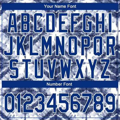 Custom Stitched Tie Dye Royal-White 3D Watercolor Shibori Style Sports Pullover Sweatshirt Hoodie