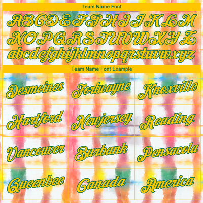 Custom Stitched Tie Dye Yellow-Kelly Green 3D Rainbow Watercolor Sports Pullover Sweatshirt Hoodie