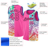 Custom Pink Black 3D Pattern Tropical Hawaii Palm Leaves Authentic Basketball Jersey