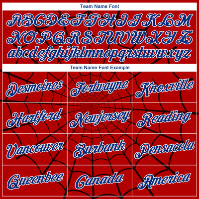 Custom Red Royal-White 3D Pattern Design Spider Web Authentic Basketball Jersey
