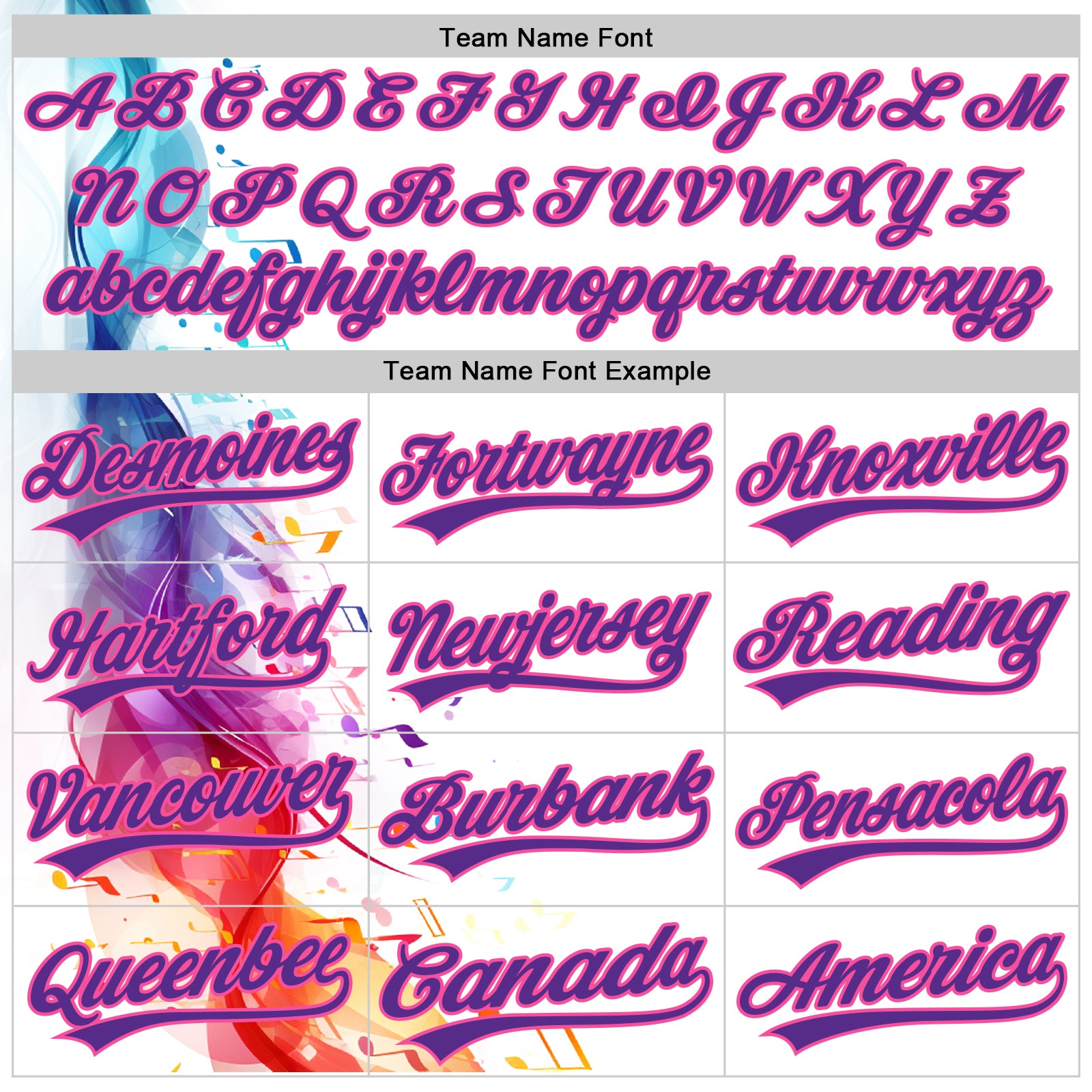 Custom White Purple-Pink 3D Pattern Design Music Festival Colorful Musical Notes Authentic Baseball Jersey