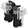 Custom Black White 3D Pattern Design Music Festival Guitar Rock And Roll Authentic Baseball Jersey