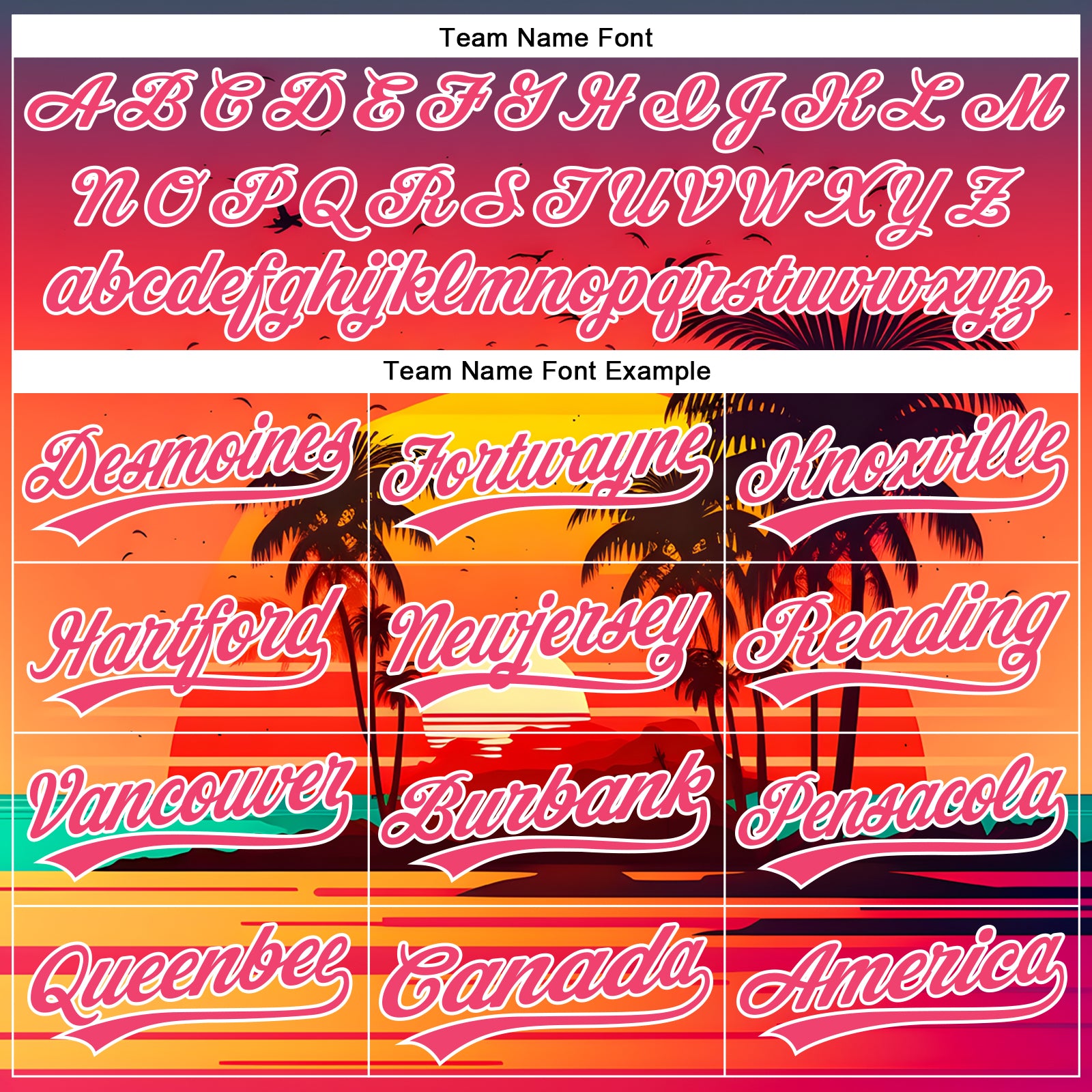 Custom Neon Pink White 3D Pattern Design Hawaii Palm Trees And Beach Sunrise Authentic Baseball Jersey