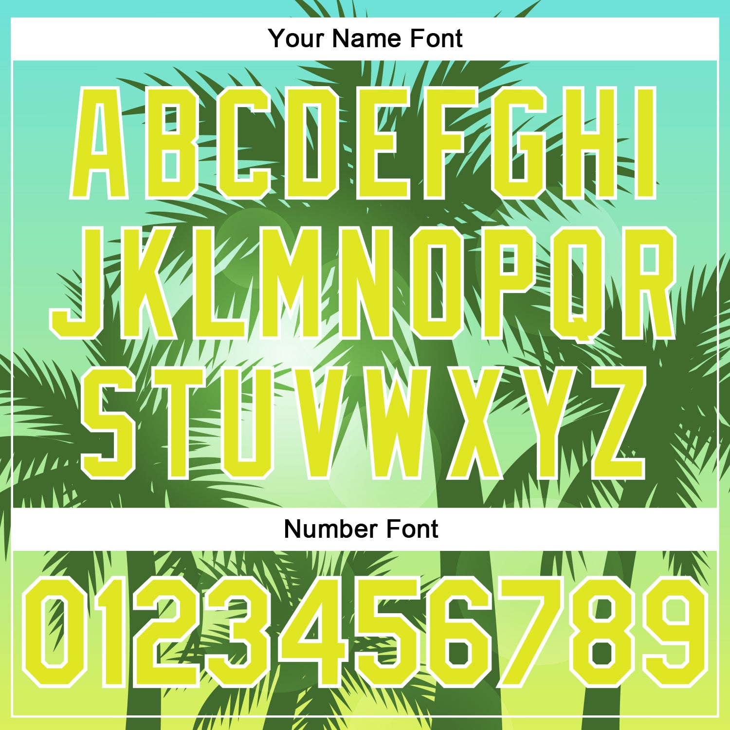 Custom Light Blue Neon Yellow-White 3D Pattern Design Hawaii Palm Trees Authentic Baseball Jersey