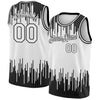 Custom White Black Abstract Vertical Lines Authentic City Edition Basketball Jersey