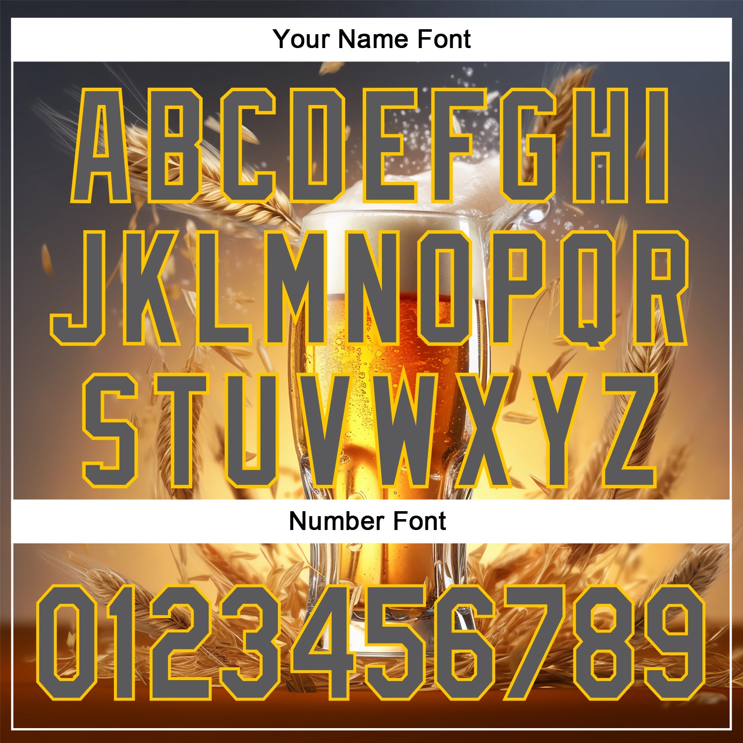 Custom Steel Gray Yellow 3D Pattern Design International Beer Day Authentic Baseball Jersey