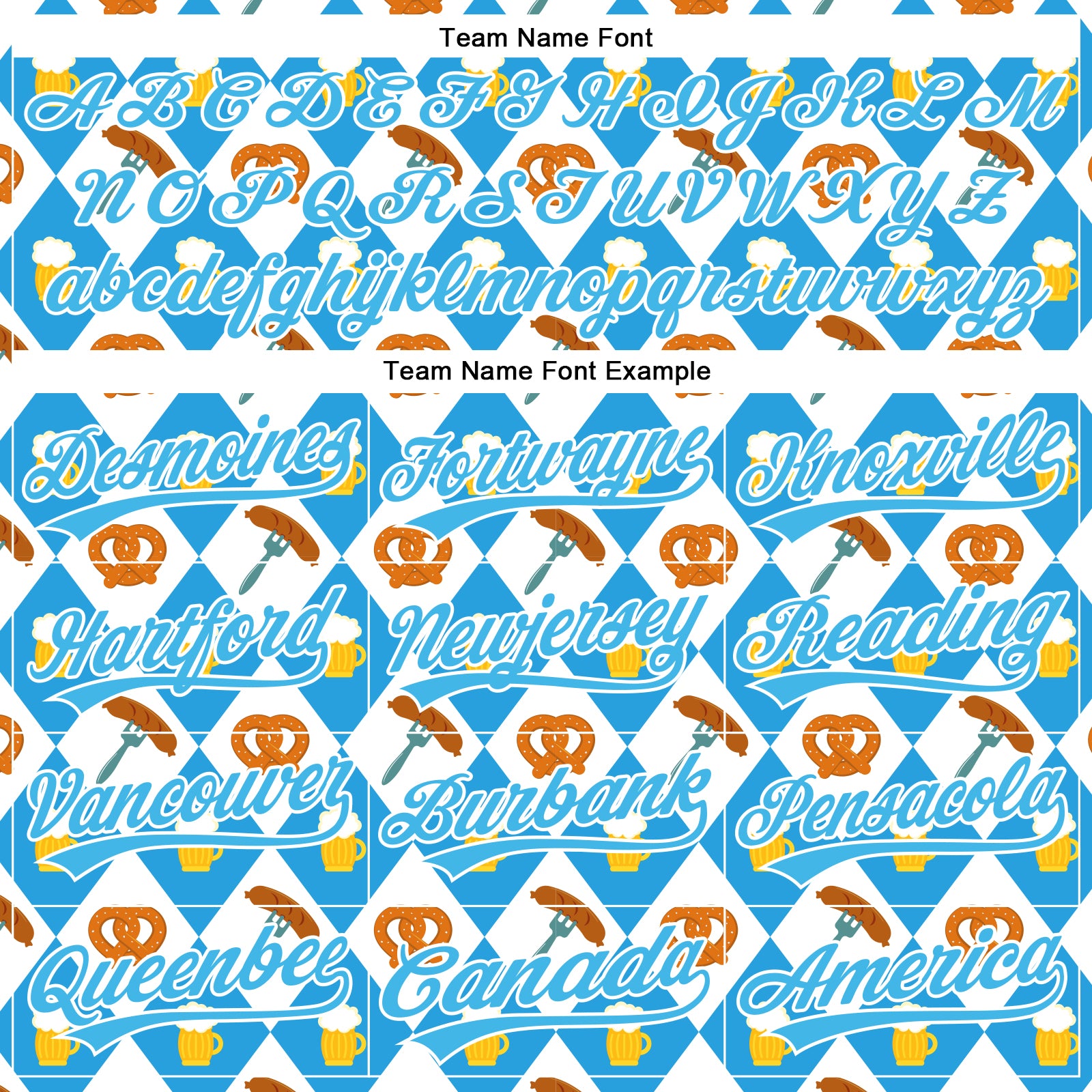 Custom White Sky Blue 3D Pattern Design Beer Festival Authentic Baseball Jersey