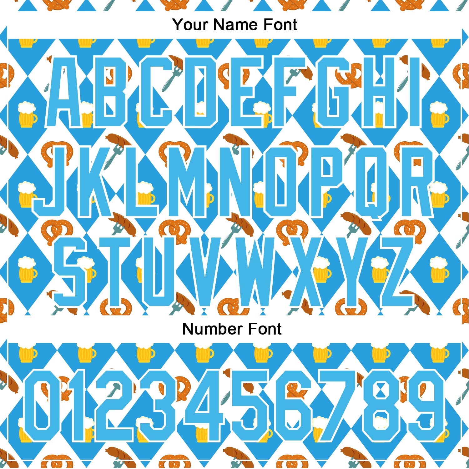 Custom White Sky Blue 3D Pattern Design Beer Festival Authentic Baseball Jersey