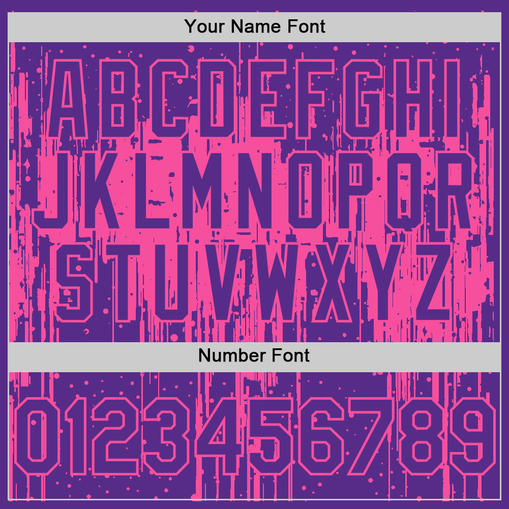 Custom Purple Pink 3D Pattern Design Dripping Splatter Art Authentic Baseball Jersey