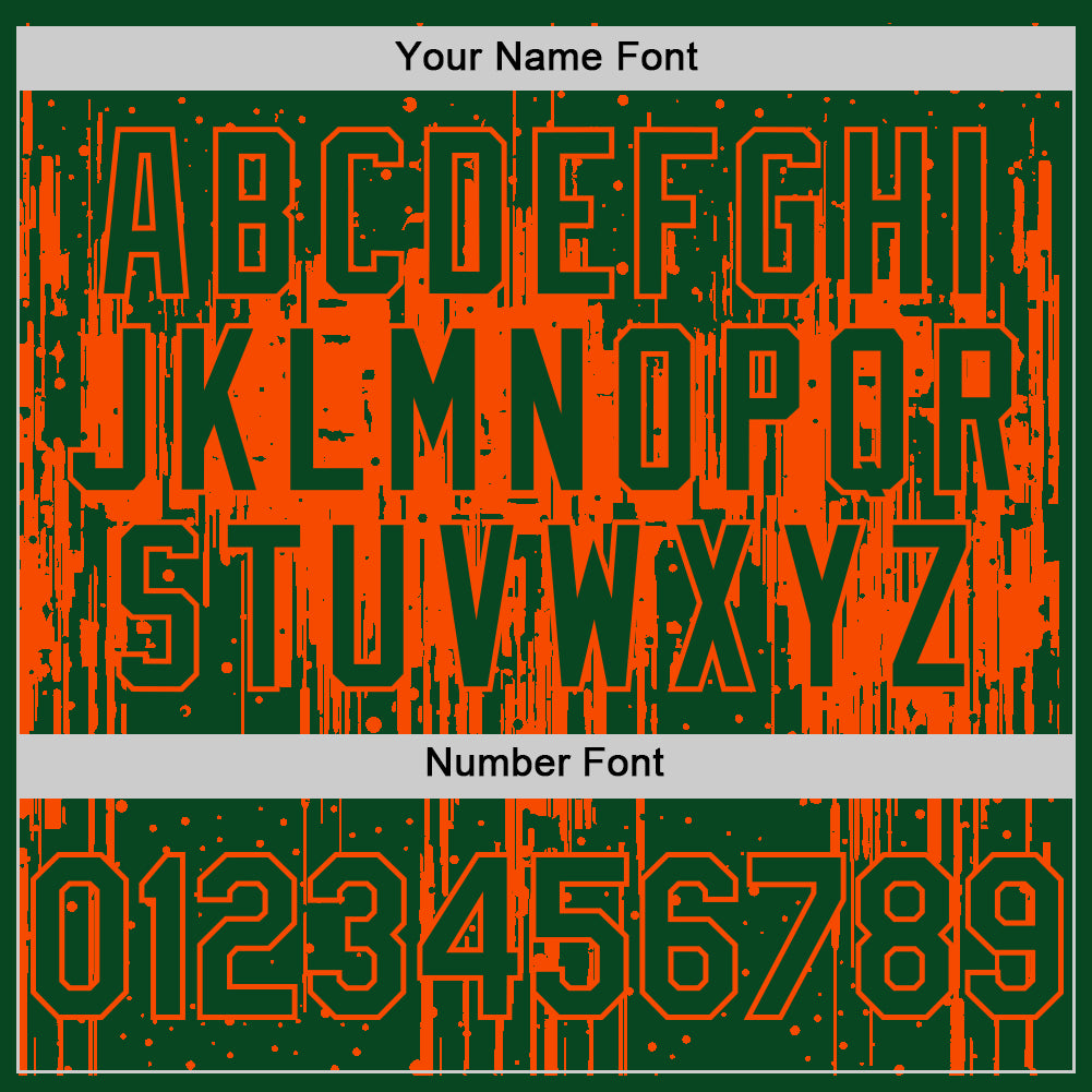 Custom Green Orange 3D Pattern Design Dripping Splatter Art Authentic Baseball Jersey