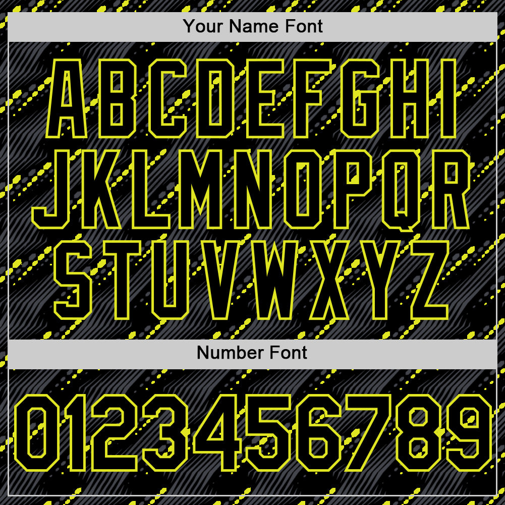 Custom Black Neon Yellow 3D Pattern Design Slant Lines Authentic Baseball Jersey