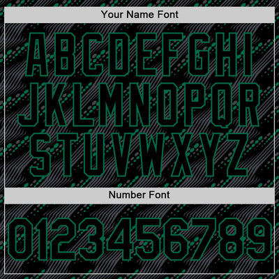 Custom Black Kelly Green 3D Pattern Design Slant Lines Authentic Baseball Jersey