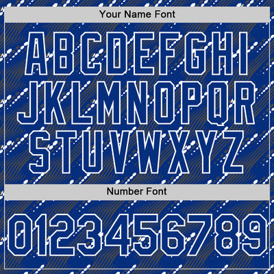 Custom Royal White 3D Pattern Design Slant Lines Authentic Baseball Jersey