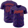 Custom Purple Orange 3D Pattern Design Slant Lines Authentic Baseball Jersey