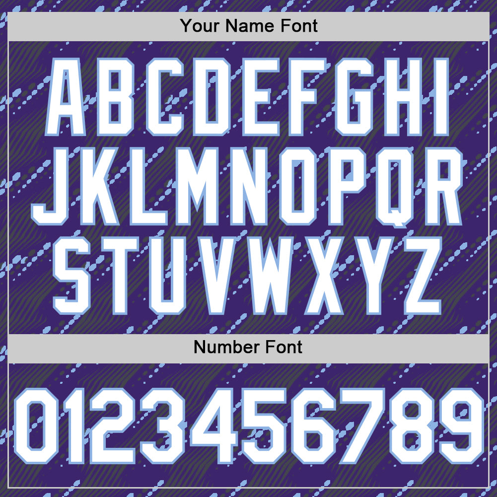 Custom Purple White-Light Blue 3D Pattern Design Slant Lines Authentic Baseball Jersey