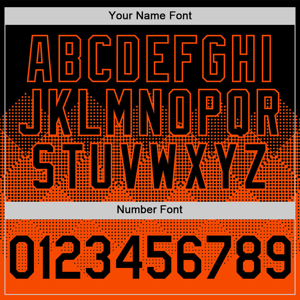 Custom Black Orange 3D Pattern Design Gradient Square Shapes Authentic Baseball Jersey