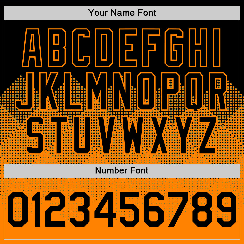 Custom Black Bay Orange 3D Pattern Design Gradient Square Shapes Authentic Baseball Jersey