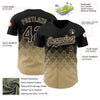 Custom Black Vegas Gold 3D Pattern Design Gradient Square Shapes Authentic Baseball Jersey