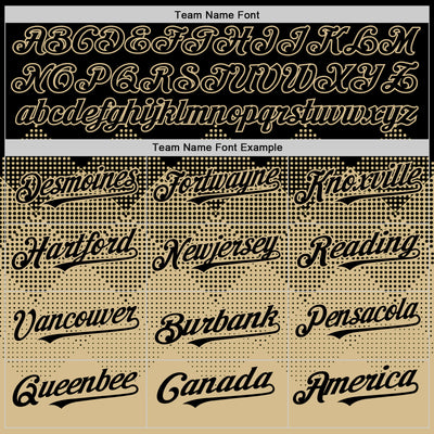 Custom Black Vegas Gold 3D Pattern Design Gradient Square Shapes Authentic Baseball Jersey