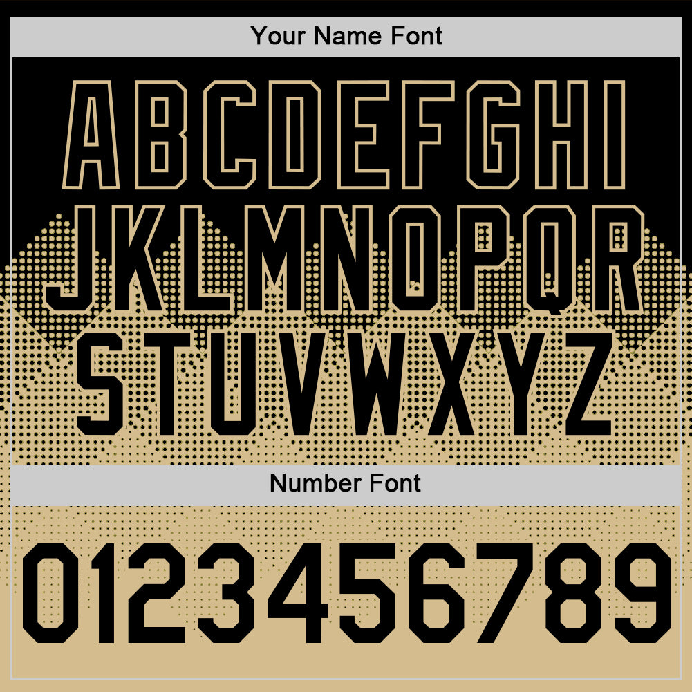 Custom Black Vegas Gold 3D Pattern Design Gradient Square Shapes Authentic Baseball Jersey