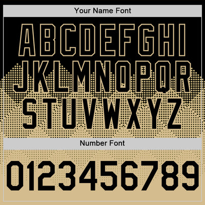 Custom Black Vegas Gold 3D Pattern Design Gradient Square Shapes Authentic Baseball Jersey