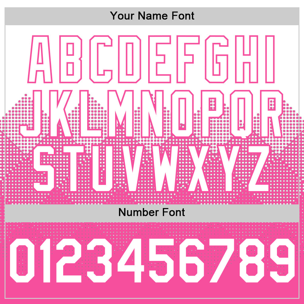 Custom White Pink 3D Pattern Design Gradient Square Shapes Authentic Baseball Jersey