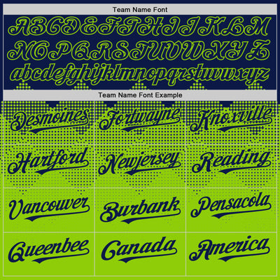 Custom Navy Neon Green 3D Pattern Design Gradient Square Shapes Authentic Baseball Jersey