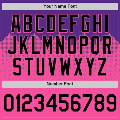 Custom Purple Black-Pink 3D Pattern Design Gradient Square Shapes Authentic Baseball Jersey