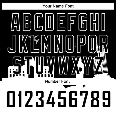 Custom Black White Holiday Travel Monuments Silhouette Authentic City Edition Basketball Jersey
